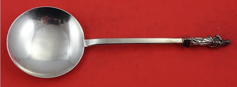 Berry Spoon round bowl London 1871 RMEH= Martin, Hall & Co 3-D figural handle 8 1/8